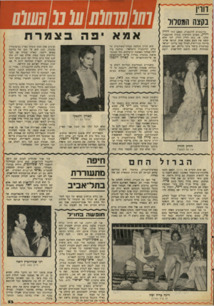 העולם הזה - גליון 2084 - 10 באוגוסט 1977 - עמוד 53 | נקצה המסלול מדוגמנית לדוגמנית; .הפעם זוד,י דורין דורי] ,הפנים החדשות כשידה הדוגמנות שלנו. .אז, ככה דורין דודין, ל!מי שלא תופס את השם ;מפעם אחת, הגיעה אלינו