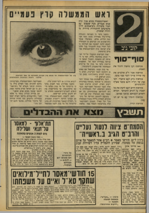 העולם הזה - גליון 2089 - 15 בספטמבר 1977 - עמוד 16 | ואש הממשלה קוץ פעמיים סוף־סוף סוף־סוף העז מישהו להגיד את האמת. סוף־סוף אמר ח״כ אולמרט את מה שהיה צריך לומר ככר מזמן. סוף־סוף נודע לעם שחכרי הכנסת של רק״ח הינם