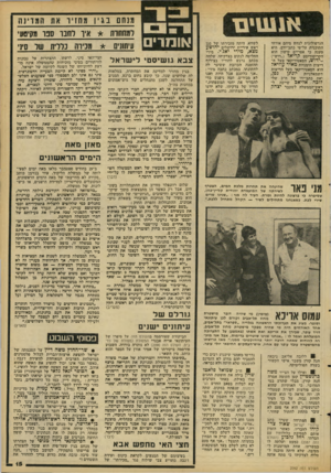 העולם הזה - גליון 2092 - 6 באוקטובר 1977 - עמוד 15 | מנחם בגין מחזיר את המד י נה הגרפולוגית לנחש מיהם אורחי התוכנית על־פי כתב־ידם. היא טענה כי אפריים קישון הוא הקריטוריסט ק ריאל (״דוש״) ו״רדוש, הסאטיריקאי ־בעל