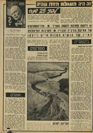 העולם הזה - גליון 2099 - 23 בנובמבר 1977 - עמוד 11 | 1ההיוי 0 3 1 1 1 :1 גיליון ״העולם הזה״ שראה אור לפני 25 שנים כדיוק, הקדיש כתבת־ענק תחת הכותרת ״חלוצים 1952״ לפוללי הכביש לסדום, שהוגדרו כפי אחד מהסוללים :״כביש