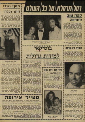 העולם הזה - גליון 2101 - 7 בדצמבר 1977 - עמוד 51 | מ>7ן> ו ע\ל> חווו במה טו ב ל ח דוו ה שלא תחשבו שחדווה עמלני, היש ראלית המסודרת, הפסיקה להיות מסודרת בחיים רק בגלל שבאר. ארצה לביקור לבדה. לא ולא. חדווה אומנם