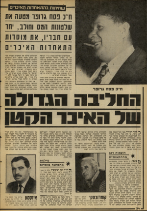 העולם הזה - גליון 2104 - 28 בדצמבר 1977 - עמוד 34 | שחיתות בהתאחדות האיכרים ח״ כ נסח גוונו מסעה את שלסונות המס וחולב, יחד עם חנר־ו, אח מוסדות חתאחדות האיכדים חיים פסחגרופר התשלומים ששילמד. חברת עמיר לגרופר לא