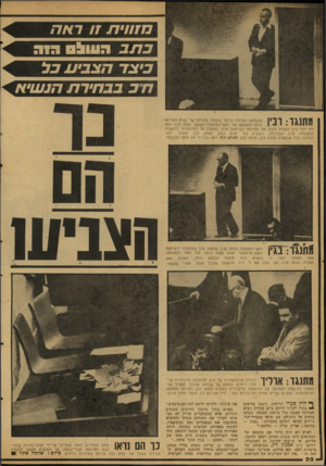 העולם הזה - גליון 2121 - 26 באפריל 1978 - עמוד 22 | מזווי ת תנר דאה בל כיצד הבב׳11 ח ב בבחירת הנ שי א מתנגד: ונין ההפתעה הגדולה ביותר במהלך בחיותו של נשיא המדינה היתה ההצבעה של ראש־הממשלה לשעבר יצחק ובין. הוא לא