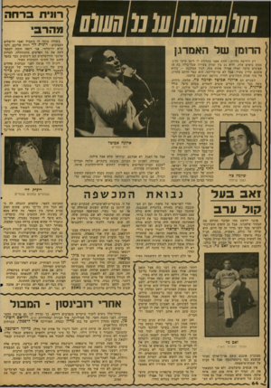 העולם הזה - גליון 2123 - 10 במאי 1978 - עמוד 64 | רונית ברחה ] 1מהר בי בשורה טובה לי בשביל זאבי ירושלים העצובים: רונית לוי חזרה אליכם. ולמי שלא ירושלמי, אני רואה חובה לעצמי לתת את כל הפרטים מההתחלה, למרות