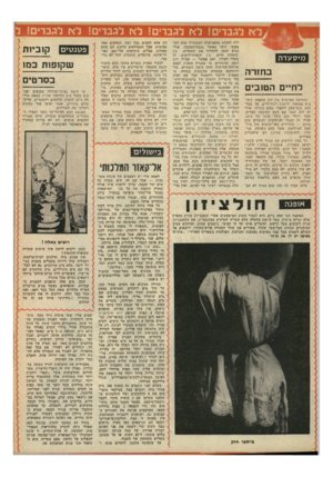 העולם הזה - גליון 2131 - 5 ביולי 1978 - עמוד 59 | ממסעדה בחזרה לחיים הטובים הנורמה הארצית מקדשת הוצאת ניצוצות במאמץ להשגת רמודחיים. אך בכל־זאת, טוב־טעם לוקאלי ממש הכרחי. אולי יש לזה קשר עם רגש האשמה הבריא, שכל