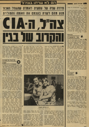 העולם הזה - גליון 2135 - 2 באוגוסט 1978 - עמוד 32 | הלאשד תו בצה בי טבילת האש (המשך מעמוד )31 הסיגריות דובק וחברת־הבנייה של הקבלן אברהם גינדי. המופע, שכמותו מועדים בדרד־כלל לתקלות בלתי־צפויות, התנהל בסדר מופתי