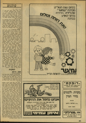 העולם הזה - גליון 2143 - 27 בספטמבר 1978 - עמוד 54 | א קולנו בפרוס שנת תשלייט מברכת ייעמיגור י י א ת דייריה וידידיה ברחבי הא ת! בברכת (המשך מעמוד )53 אתל פלין .׳סרטיו! ,שהם היום מקור ל־נוסטלגיה ׳בלב המשוגעים
