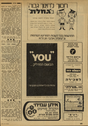 העולם הזה - גליון 2155 - 20 בדצמבר 1978 - עמוד 62 | חסוך לחינוו הבורק ג בו ה ב ״ גחלת ״ נו תן ת שו א ה: ( כו ל ל 20/0מענקל לו מ די ם) רי בי תנצברת, כשהק רן ו ה רי בי ת צ מו די ם ב-ס/ס 100 למדד ה מ הי רי םלצ רכן