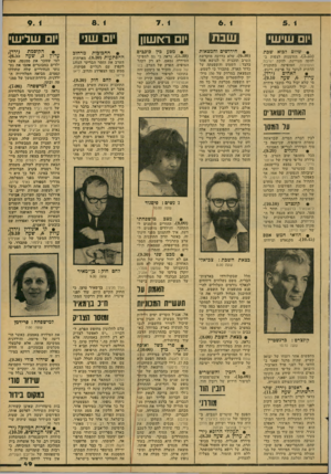 העולם הזה - גליון 2157 - 3 בינואר 1979 - עמוד 49 | • שלום לבוא שכת 3.25 הזדמנות לצפות ב להקה מצויינת, להקת ישיבת התפוצות, המופיעה בתוכנית הדתית לנוער על פרשת וייגש. ערוץ (ירדן. מי שלא יכול בלי כוכבי סידרה זו,