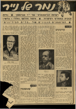 העולם הזה - גליון 2158 - 10 בינואר 1979 - עמוד 56 | רשימת הגראפומנים* של ׳־־ד אברנוסק, זכוכית בתחליף לסיפרות ה מי ס ם כי ם עידכונים במדור ״זה היה, העולם הזה׳ שהיה לפני 25 שנה״ (העולם הזה ) 2156 ראתה אור מחדש,