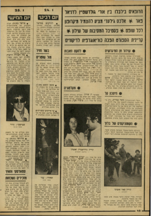 העולם הזה - גליון 2160 - 24 בינואר 1979 - עמוד 42 | הרופאים בילבלו ביו אורי גולדשטיין לדניאל פאר * אלכם גילעדי מציע להצמיד מיקרופון לכל שופט ^ פסטיבל המסיבות של שילון ^ קריינית הספורט הפכה כוריאוגרפית לריקודי •