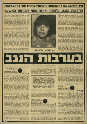 העולם הזה - גליון 2169 - 29 במרץ 1979 - עמוד 31 | איד למווע אח ההשפעה האינפלציונית ש ל ההיערכות החדשה בנגב, ולהפוך אותה מנוף לפיתוח המשק? ר,דה גדולה התפשטה בזמן האחרון מפני התוצאות * • הכלכליות המיידיות של