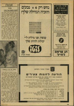 העולם הזה - גליון 2172 - 17 באפריל 1979 - עמוד 46 | ערבי צעירים במועדון 5 לתרבות חדשה רח׳ הס , 5תל־אביב. טל 297263 נחש רק * 6נבונים והזמה הגדולה שלף התוכניות מתקיימות כימי שלישי (ולא כימי שישי) יום שלישי — 17.4