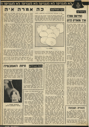 העולם הזה - גליון 2172 - 17 באפריל 1979 - עמוד 67 | ,לא לגברים! לא לגברים! לא לגברים! לא לגברים! ל: דבר הג\>ליגנ\7 המיושם שערה ארו ומאתיים נתק זה קרה בפאריס. הפיצוץ המתוק הזד׳ עלה לאשת חברה מסויימת אלף ומאתיים