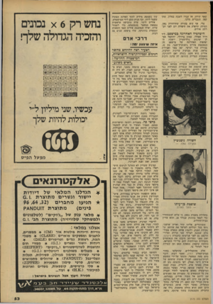 העולם הזה - גליון 2175 - 9 במאי 1979 - עמוד 54 | שאף שורה. אז עברו לשבת בסלון, שתו קפה והגברים הלכו. טלי, אף היא צעירה שחרחורת נאה, העידה וסיפרה את סיפורה יום לפני חב רתה איריס. היפהפיה האחרונה במישפפז. ליד