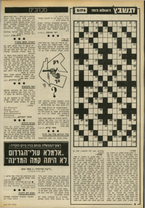 העולם הזה - גליון 2176 - 16 במאי 1979 - עמוד 6 | מכחבים הוווו! 0הי ה (המשך מעמוד )4 בדרך זו נתגבר על כל אויבינו, ספורט אי העולם ימ״ש. הפלסטינית היא קשה — היא תהיה רצופה בגרדומים. אולם ההמשך ברור והכיוון ידוע.