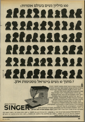 העולם הזה - גליון 2177 - 23 במאי 1979 - עמוד 26 | ססו מיליון נשים בעולם אומרות: ״זינגר ז ה זינגר״ ״זינגר ז ה זינגר״ ״זינגר ז ה זינגר״ ״זינגר ז ה זינגר״ ״זינגר ז ה זינגר״ ״זינגר ז ה זינגר״ ״זינגר ז ה זינגר״