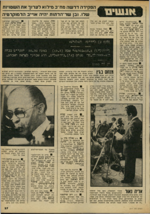 העולם הזה - גליון 2177 - 23 במאי 1979 - עמוד 27 | הפקידה דרשה מוז־־כ מילוא לערוך את השטויות שלו. ובן שר־הדתות יהיה אוייב הדמוקרטיה 81 במיזנון־הננסת חילקה טלי לנדאו, מזכירת סיעת פלג לע״ם של יגאל חור־כיץ, הודעה