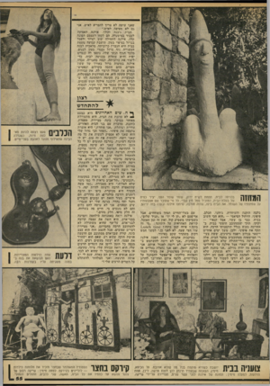 העולם הזה - גליון 2187 - 1 באוגוסט 1979 - עמוד 55 | שאני עושה לא צריך להפריע לאיש. אני גם לא מטיפה ׳לאיש.״ הבית ניבנה והולך. אילנה הפסיקה לעבוד במיסעדה. הס לקחו לעצמם הפוגה קלה. אילנה התחילה ישוב לצייר ולפסל