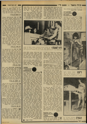 העולם הזה - גליון 2188 - 8 באוגוסט 1979 - עמוד 54 | קילו בשר = 800 (המשך מעמוד )53 עם גרעינים ובוטנים לייד הטלוויזיה. התוצאה זהה — כולן שמנות. הסתעתת הג ב רי ם ^ דר היום בבית פרומר הוא כזה : ^ כל בוקר מתייצבות