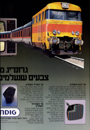 העולם הזה - גליון 2193 - 12 בספטמבר 1979 - עמוד 45 | עד הגוון האחר!! גרתדיג צבעים שנעלם עד הצליל האחרון נסה בעצמך להשוות ולבדוק האם תוכל למצוא גרונדיג סופר קולור מצויירת עוד מכשיר טלויזיה צבעוני המציג בפניך תמונה