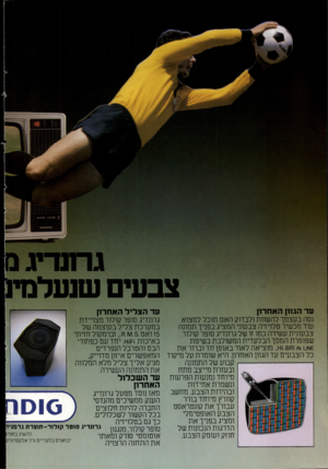 העולם הזה - גליון 2194 - 19 בספטמבר 1979 - עמוד 60 | צבעים שנעלם עד הגוון האחרון עד ה צליל האחרון נסה בעצמך להשוות ולבדוק האם תוכל למצוא גרונדיג סופר קולור מצויירת עוד מכשיר טלויזיה צבעוני המציג בפניך תמונה