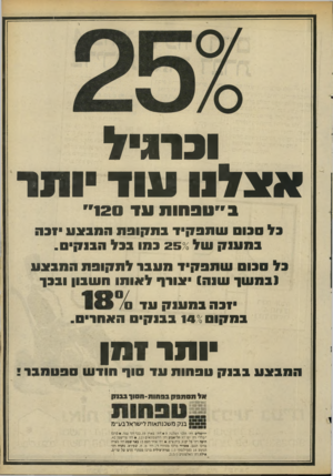 העולם הזה - גליון 2194 - 19 בספטמבר 1979 - עמוד 67 | ו ב רגי ל א ע לוו עודותר ב ״טבחות ונד 120״ כל סבוס שתפ קי ד ב תנו פתהמבצע 31ח בתע 1קשל 2570 בתו בבל הבנק. בל סבות שתפ קי ד תעבר ל ת קופ תהתבצע ( בתש! ש 1ה)