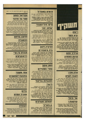 העולם הזה - גליון 2208 - 26 בדצמבר 1979 - עמוד 39 | את מקומו של סאמט כעורך־מישנה של הארץ יתפוס רן כיסלו. למרות שיחת־״שולם״ ,שנערכה בין הד״ר יוסף בורג לבין צעירי המפד״ל, ממשיכה ההתמודדות בתוך המפד״ל. חוגים