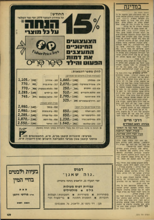 העולם הזה - גליון 2212 - 23 בינואר 1980 - עמוד 49 | במדינה (המשך מעמוד ) 45 זד ..צמד ממשקיעים תשב שיתגבר על מ שכר העצום בזכות הרווחים שיבואו בעיק־בות ההצלחה הצפויה לדיזנגוף סנטר. אולם כיזם כבר ב רו ר כי הסנטר