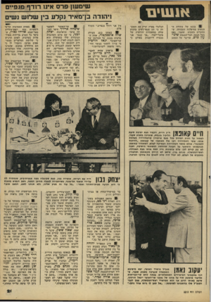 העולם הזה - גליון 2213 - 30 בינואר 1980 - עמוד 21 | אנשים בכנס של עתודת ה־הנשים במיפלגת העבודה, שהתקיים בשבוע שעבר, נאם מעל הבמה חבר־הכנסת שי מ ־ ערן פרם, שדיבר על המצב הכלכלי בארץ וציין את העובדה כי זוג