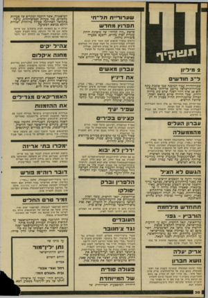 העולם הזה - גליון 2216 - 20 בפברואר 1980 - עמוד 30 | שערוריית תל-ח תפרוץ מחדש ברשת ״קרן תל־חי״ של מיפלגת חרות עומדת לצוץ מחדש, והפעם כסערה ציבורית גדולה. ו גו ג ו ! 1ך גורמים במערך אוספים עתה חומר חדש הנוגע