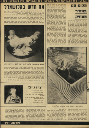העולם הזה - גליון 2218 - 5 במרץ 1980 - עמוד 67 | מקום פנן ס מוי ר מצחיק הו הו — מה שמצאתי, וברור לי כשמש שאני כבר הולכת לאבד לי את זה, במו עטי. מה יש? צורח קול בתוכי — את מוכרחה לכתוב על זה? הנרבוזו הזה