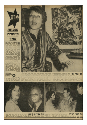 העולם הזה - גליון 2224 - 16 באפריל 1980 - עמוד 23 | 301 חת מיוחדת מאד .ך* זא מאוד גברי. עיניו ירו * קות, לפעמים כחולות וקשו חות מאוד. שערו ארוך, שחור ו מתחיל. להאפיר. כשהוא מקנא, הוא אף פעם אינו הופר שולחן, אלא