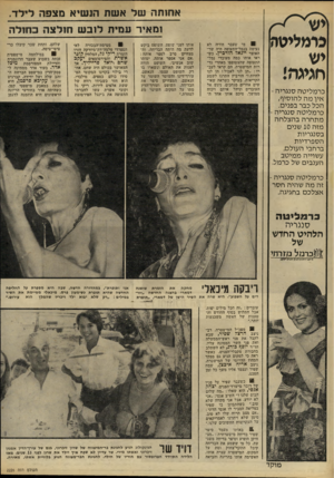 העולם הזה - גליון 2226 - 30 באפריל 1980 - עמוד 22 | אחותה של אשת הנשיא מצפה לילד. ומאיר עמית לובש חולצה כחולה נרמ לי ס ה יש חגיגה! כר מלי ט ה סנג רי ה- אין מ ה להוסיף, הכל כבר בפנים. כר מלי ט ה סנגריה - מתחרה