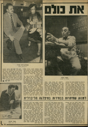 העולם הזה - גליון 2226 - 30 באפריל 1980 - עמוד 41 | אחת הרשימות, זו של נשיא מכבי וחבר מועצת-העיר יצחק (״קקלה״) כספי, הציגה בפני הבוחרים רשימת מוע מדים מפוארת שכללה את מיטב אישי המיפלגה הליברלית. רק כשהודיעו