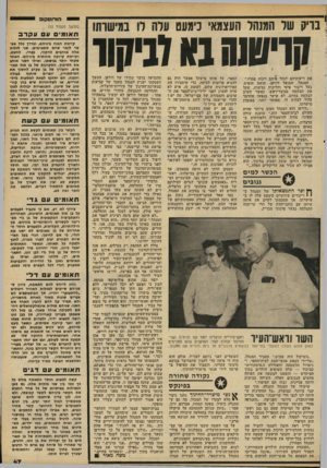 העולם הזה - גליון 2231 - 4 ביוני 1980 - עמוד 47 | בריק של המנהל העצמאי מעם עדה לו גמישותו את דיעותיהם לנהל איתם ויכוח פתוח.״ המנהל, שמואל דורפן, תושב חופית, בעל דיבור איטי והליכות נעימות, שקל את הבקשה