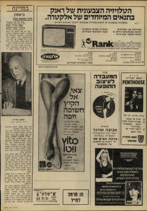 העולם הזה - גליון 2234 - 23 ביוני 1980 - עמוד 47 | הגולדזיה הצבעונית של ראנק בתנאים המיוחדים של אלקגורה. אלקטרה מאפשרת לד לרבוש טלויזיה צבעונית ״ראנק״ בהנחות ניכרות. לבחירתך שגי מסלולים: רכישה בתשלומים נוחים או