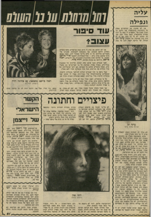 העולם הזה - גליון 2235 - 2 ביולי 1980 - עמוד 51 | 11(07/7ע(נו 11111 ונפיל ה אני לא אוהבת את הסיפורים האלה על כישלונות בחוצלארץ. אני יודעת שתמיד באים אלי ומספרים לי כמה כל יורד מצליח בחוצלארץ, וכמה נהדר וטוב