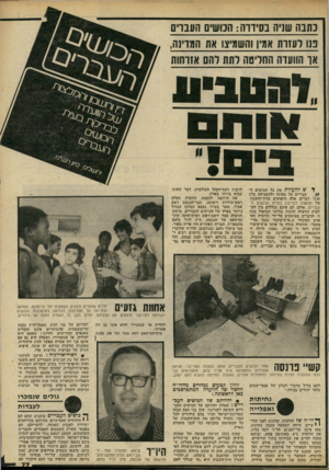 העולם הזה - גליון 2242 - 20 באוגוסט 1980 - עמוד 77 | נתנה שניה בסידרה: הנושים העברים ש להעלות את כל הכושים ד *5 עבריים על ספינה ׳ולהטביעה בלב ים!״ דברים אלה מופיעים בדין־וחשבון של הוועדה לבדיקת בעיית הכושים ה