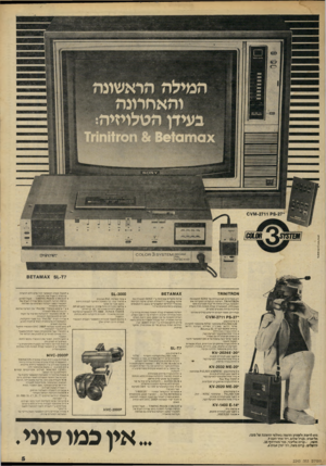 העולם הזה - גליון 2243 - 27 באוגוסט 1980 - עמוד 5 | המילה הראשונה והאחרונה :עידן הטלויזיה: 818610171ח 0׳וז 1חדו 1 רא 8 0 11*1 מ־סוססדגיקן רראיסיסינ 09191 2711 וא*כ/1| 80ת£־ד 5׳ו־ 0 0 1 .0 1 =13 5 1*47550 4 .4 3