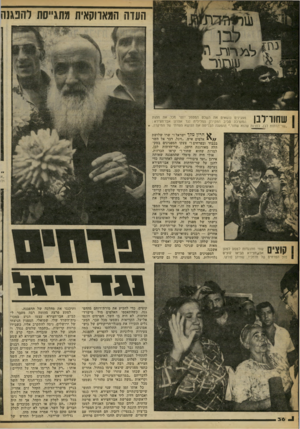 העולם הזה - גליון 2247 - 23 בספטמבר 1980 - עמוד 36 | העדה המאווקאית מתגייסת להפגנה שחוו ־רבן מפגינים נושאים את השלט המסמל יותר מכל את מהות המערכה סביב החקירר! הפלילית נגד אהרנן אבו־חציוא : ״שריהדתות לבן, למרות