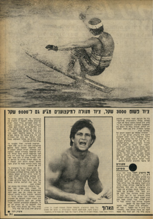העולם הזה - גליון 2251 - 22 באוקטובר 1980 - עמוד 71 | ציוד נשוט 3000 שקל, ציוד מעולו! למיקצוענים מגיע גם 90001 שקל ביל אל הכניסה לאתר !התחרות, עסוקים בחדווה. במילר דוחות־חנייה פרודוקטי ביים. הים הגועש כימעט וביטל