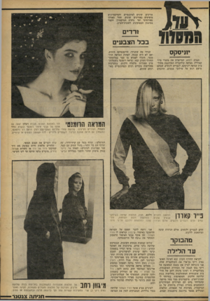 העולם הזה - גליון 2254 - 12 בנובמבר 1980 - עמוד 64 | אורכים שונים למיכנסיים והמיקטרונים מופיעים באורכים שונים. זוחל באורך ספורטיבי ועד גיזרת המיקטורן הקצר בסיגנון הסמוקיניג לשעות-הערב. ורדים בבל הצבעים יוניסקס