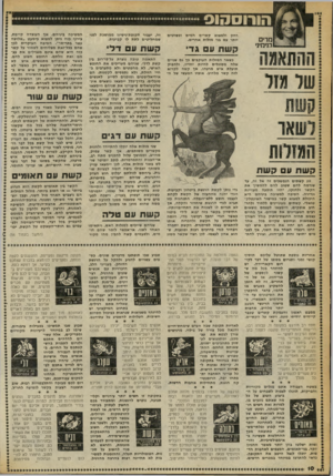 העולם הזה - גליון 2257 - 3 בדצמבר 1980 - עמוד 10 | הורוסהוס מדים בנימיני של מזל רחק ולמצוא קשרים חמים ופשוטים יותר עם בצי מזלות אחרים. זה, יעבור תקופת-ניסיון ממושכת לפני שמחליטים לתת לו קביעות. קשת עם גדי קשת
