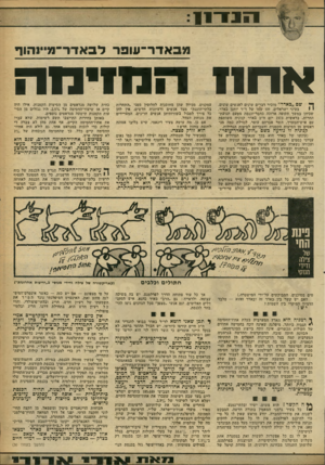 העולם הזה - גליון 2257 - 3 בדצמבר 1980 - עמוד 29 | ז 17ז ־ ז 1 מבאדר־עופר לגאדר־מיינהוף איוו! ה 111י נ 1ה ^ שם ״כאדר״ מזכיר דברים שונים לאנשים שונים, בעיני ישראלים, זהו שמו של ד״ר יוחנן באדר, 11 שכיהן במשך