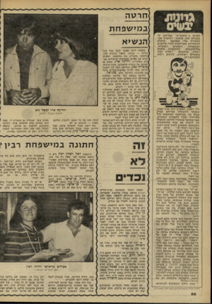 העולם הזה - גליון 2264 - 21 בינואר 1981 - עמוד 59 | גייס* ?מוייס חברמן ב״אוסקר׳ס״ שברחוב 75 במנהטן הוא אוסקר, ז׳תומרת אני. מיקלס המאורה שלי, משמשת לאישיויות מפורסמות למדי:שחקנים ו־גמניות, דוגמנים ושחקניות,