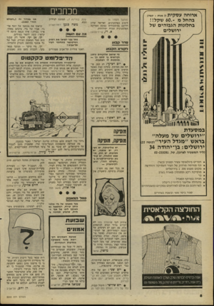 העולם הזה - גליון 2268 - 18 בפברואר 1981 - עמוד 8 | אדוחה עסקית בהחל מ ״ 60.שקל!! בחלונות הגבוהים של ירושלים מכוזבים ( 3מנות +קפה) (המשך מעמוד )6 ליטים הפלסטינים, ואריאל שרון יירשם בהיסטוריה כבונה המדינה