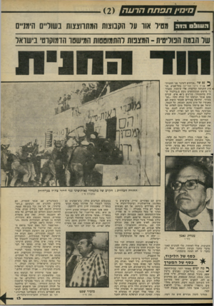 העולם הזה - גליון 2277 - 22 באפריל 1981 - עמוד 14 | מימין תפ ת ח הדעה () 2 09x 11:1 גיד מטיל אוו ער הקבוצות המתרוצצות בשוליים הימניים של הבמה הפוליטית ־ המצפות להתמוטטות המישטו הדמוקרט, בישראל ^ נס של ״אזרחים