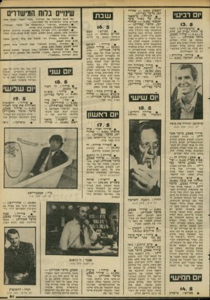 העולם הזה - גליון 2280 - 13 במאי 1981 - עמוד 62 | יום רביעי 13. 5 • מדע־כידיוני: חלוצי החלל (פרק 1חלק ב׳ — 0.15 ,שידור כצבע. מדבר אנגלית) _ הימר משוחח עם הוריו ומחליט לחזור לכדור הארץ בלא לבקש רשות. בהיותו