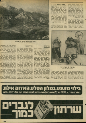 העולם הזה - גליון 2280 - 13 במאי 1981 - עמוד 64 | הרצליה ובחיפה, התגייסה, ולאחר גיוסה התחילה לעבוד ביום כמורה לחינוך־מיוחד, דבר שהוכש רה לו קודם לכן, ולמדה ערב־ערב בבית־תספר הגבוה לציור, אצל מרגושילסקי. החיים